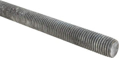 Made in USA - 7/8-9 UNC (Coarse), 2' Long, Low Carbon Steel Threaded Rod - Hot-Dipped Galvanized Finish, Right Hand Thread - Americas Industrial Supply