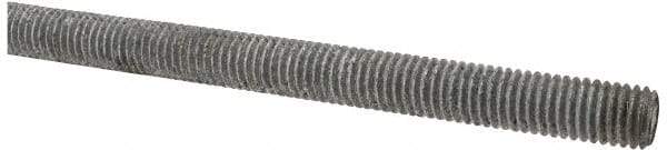 Made in USA - 1/2-13 UNC (Coarse), 6' Long, Low Carbon Steel Threaded Rod - Hot-Dipped Galvanized Finish, Right Hand Thread - Americas Industrial Supply