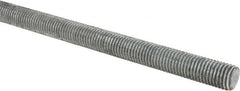 Made in USA - 3/4-10 UNC (Coarse), 6' Long, Low Carbon Steel Threaded Rod - Hot-Dipped Galvanized Finish, Right Hand Thread - Americas Industrial Supply