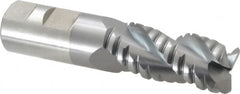 Cleveland - 1" Diam, Coarse Pitch, 2" LOC, 3 Flute Powdered Metal 0.12" Corner Radius Roughing End Mill - TiCN Finish, 4-1/2" OAL, 1" Shank Diam, Single End, Centercutting, 42° Helix - Americas Industrial Supply