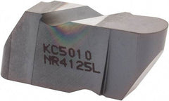 Kennametal - 4125NR Grade KC5010, 6.35mm Cutting Width Carbide Grooving Insert - 6.35mm Max Depth of Cut, Left Hand, 3.18mm Corner Radius, TiAlN Finish - Americas Industrial Supply