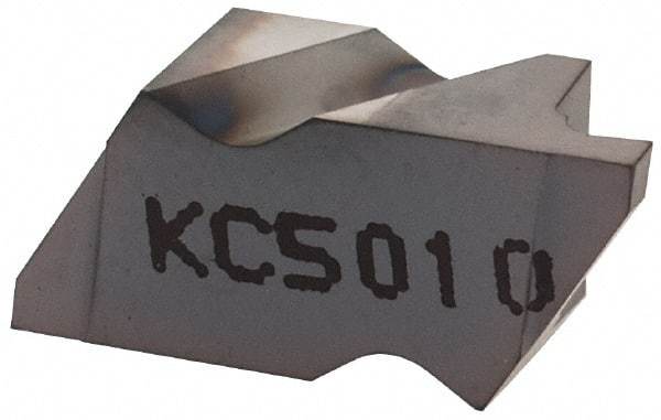 Kennametal - 2041NG Grade KC5010, 1.04mm Cutting Width Carbide Grooving Insert - 1.27mm Max Depth of Cut, Left Hand, 0.09mm Corner Radius, TiAlN Finish - Americas Industrial Supply