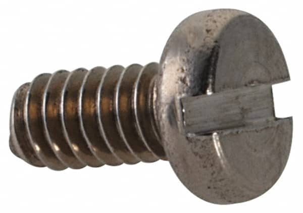 Value Collection - M2x0.40 Metric Coarse, 4mm Length Under Head Slotted Drive Machine Screw - Fillister Head, Grade 18-8 & A2 Stainless Steel, Uncoated, Without Washer - Americas Industrial Supply