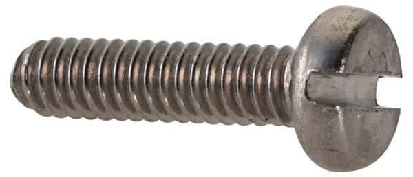 Value Collection - M2x0.40 Metric Coarse, 8mm Length Under Head Slotted Drive Machine Screw - Fillister Head, Grade 18-8 & A2 Stainless Steel, Uncoated, Without Washer - Americas Industrial Supply