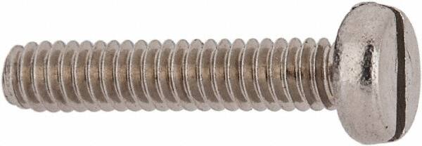 Value Collection - M2x0.40 Metric Coarse, 10mm Length Under Head Slotted Drive Machine Screw - Fillister Head, Grade 18-8 & A2 Stainless Steel, Uncoated, Without Washer - Americas Industrial Supply