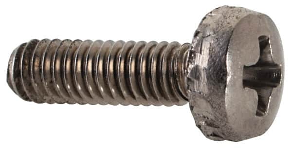 Value Collection - M2.5x0.45 Metric Coarse, 6mm Length Under Head Slotted Drive Machine Screw - Fillister Head, Grade 18-8 & A2 Stainless Steel, Uncoated, Without Washer - Americas Industrial Supply
