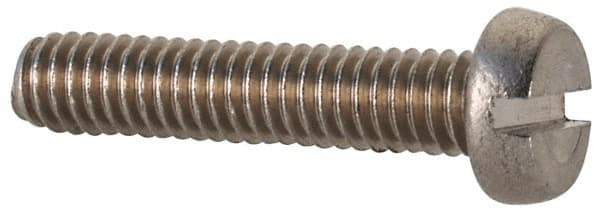 Value Collection - M2.5x0.45 Metric Coarse, 12mm Length Under Head Slotted Drive Machine Screw - Fillister Head, Grade 18-8 & A2 Stainless Steel, Uncoated, Without Washer - Americas Industrial Supply