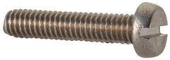 Value Collection - M2.5x0.45 Metric Coarse, 12mm Length Under Head Slotted Drive Machine Screw - Fillister Head, Grade 18-8 & A2 Stainless Steel, Uncoated, Without Washer - Americas Industrial Supply