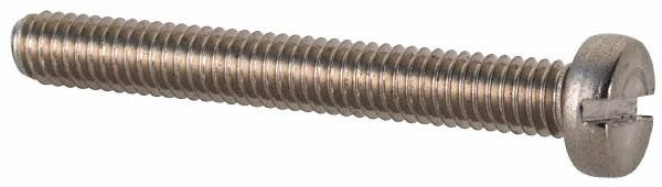 Value Collection - M2.5x0.45 Metric Coarse, 20mm Length Under Head Slotted Drive Machine Screw - Fillister Head, Grade 18-8 & A2 Stainless Steel, Uncoated, Without Washer - Americas Industrial Supply