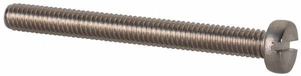 Value Collection - M2.5x0.45 Metric Coarse, 25mm Length Under Head Slotted Drive Machine Screw - Fillister Head, Grade 18-8 & A2 Stainless Steel, Uncoated, Without Washer - Americas Industrial Supply