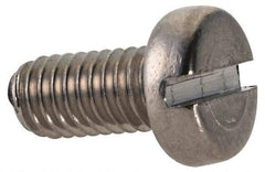 Value Collection - M3x0.50 Metric Coarse, 6mm Length Under Head Slotted Drive Machine Screw - Fillister Head, Grade 18-8 & A2 Stainless Steel, Uncoated, Without Washer - Americas Industrial Supply