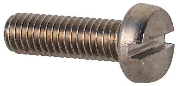 Value Collection - M3x0.50 Metric Coarse, 10mm Length Under Head Slotted Drive Machine Screw - Fillister Head, Grade 18-8 & A2 Stainless Steel, Uncoated, Without Washer - Americas Industrial Supply