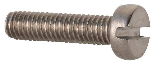 Value Collection - M3x0.50 Metric Coarse, 12mm Length Under Head Slotted Drive Machine Screw - Fillister Head, Grade 18-8 & A2 Stainless Steel, Uncoated, Without Washer - Americas Industrial Supply