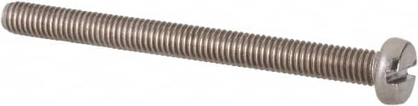 Value Collection - M3x0.50 Metric Coarse, 35mm Length Under Head Slotted Drive Machine Screw - Fillister Head, Grade 18-8 & A2 Stainless Steel, Uncoated, Without Washer - Americas Industrial Supply
