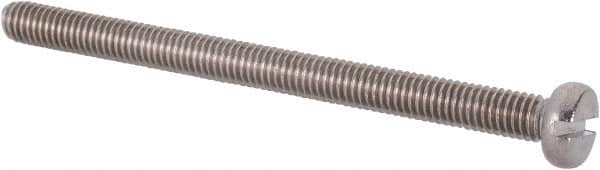 Value Collection - M3x0.50 Metric Coarse, 40mm Length Under Head Slotted Drive Machine Screw - Fillister Head, Grade 18-8 & A2 Stainless Steel, Uncoated, Without Washer - Americas Industrial Supply