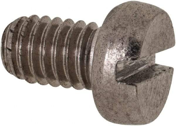 Value Collection - M4x0.70 Metric Coarse, 6mm Length Under Head Slotted Drive Machine Screw - Fillister Head, Grade 18-8 & A2 Stainless Steel, Uncoated, Without Washer - Americas Industrial Supply