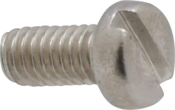 Value Collection - M4x0.70 Metric Coarse, 8mm Length Under Head Slotted Drive Machine Screw - Fillister Head, Grade 18-8 & A2 Stainless Steel, Uncoated, Without Washer - Americas Industrial Supply