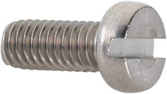 Value Collection - M4x0.70 Metric Coarse, 10mm Length Under Head Slotted Drive Machine Screw - Fillister Head, Grade 18-8 & A2 Stainless Steel, Uncoated, Without Washer - Americas Industrial Supply