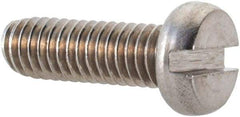 Value Collection - M4x0.70 Metric Coarse, 12mm Length Under Head Slotted Drive Machine Screw - Fillister Head, Grade 18-8 & A2 Stainless Steel, Uncoated, Without Washer - Americas Industrial Supply
