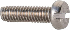 Value Collection - M4x0.70 Metric Coarse, 14mm Length Under Head Slotted Drive Machine Screw - Fillister Head, Grade 18-8 & A2 Stainless Steel, Uncoated, Without Washer - Americas Industrial Supply