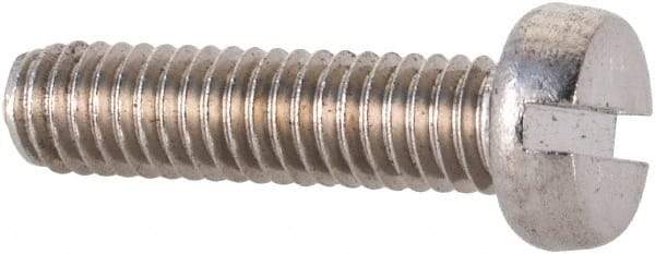 Value Collection - M4x0.70 Metric Coarse, 16mm Length Under Head Slotted Drive Machine Screw - Fillister Head, Grade 18-8 & A2 Stainless Steel, Uncoated, Without Washer - Americas Industrial Supply