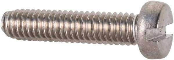 Value Collection - M4x0.70 Metric Coarse, 18mm Length Under Head Slotted Drive Machine Screw - Fillister Head, Grade 18-8 & A2 Stainless Steel, Uncoated, Without Washer - Americas Industrial Supply