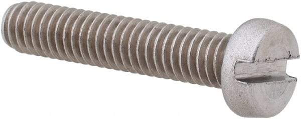 Value Collection - M4x0.70 Metric Coarse, 20mm Length Under Head Slotted Drive Machine Screw - Fillister Head, Grade 18-8 & A2 Stainless Steel, Uncoated, Without Washer - Americas Industrial Supply