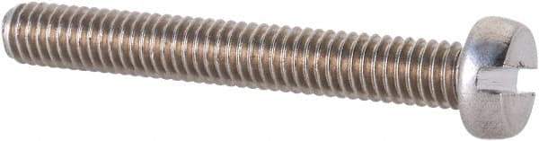 Value Collection - M4x0.70 Metric Coarse, 30mm Length Under Head Slotted Drive Machine Screw - Fillister Head, Grade 18-8 & A2 Stainless Steel, Uncoated, Without Washer - Americas Industrial Supply