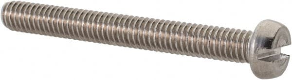Value Collection - M4x0.70 Metric Coarse, 35mm Length Under Head Slotted Drive Machine Screw - Fillister Head, Grade 18-8 & A2 Stainless Steel, Uncoated, Without Washer - Americas Industrial Supply