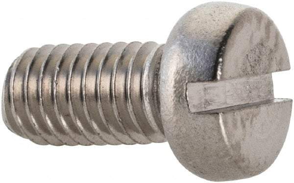 Value Collection - M5x0.80 Metric Coarse, 10mm Length Under Head Slotted Drive Machine Screw - Fillister Head, Grade 18-8 & A2 Stainless Steel, Uncoated, Without Washer - Americas Industrial Supply