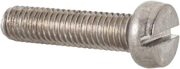 Value Collection - M5x0.80 Metric Coarse, 20mm Length Under Head Slotted Drive Machine Screw - Fillister Head, Grade 18-8 & A2 Stainless Steel, Uncoated, Without Washer - Americas Industrial Supply