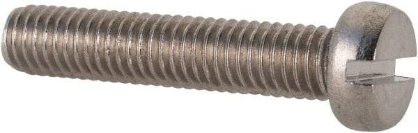 Value Collection - M5x0.80 Metric Coarse, 25mm Length Under Head Slotted Drive Machine Screw - Fillister Head, Grade 18-8 & A2 Stainless Steel, Uncoated, Without Washer - Americas Industrial Supply