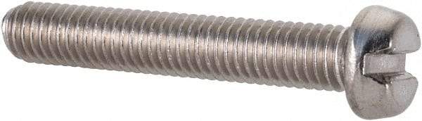 Value Collection - M5x0.80 Metric Coarse, 30mm Length Under Head Slotted Drive Machine Screw - Fillister Head, Grade 18-8 & A2 Stainless Steel, Uncoated, Without Washer - Americas Industrial Supply