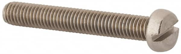 Value Collection - M5x0.80 Metric Coarse, 35mm Length Under Head Slotted Drive Machine Screw - Fillister Head, Grade 18-8 & A2 Stainless Steel, Uncoated, Without Washer - Americas Industrial Supply