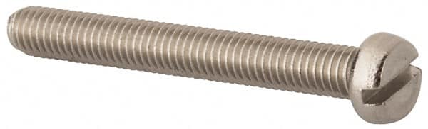 Value Collection - M5x0.80 Metric Coarse, 40mm Length Under Head Slotted Drive Machine Screw - Fillister Head, Grade 18-8 & A2 Stainless Steel, Uncoated, Without Washer - Americas Industrial Supply