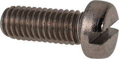 Value Collection - M6x1.00 Metric Coarse, 16mm Length Under Head Slotted Drive Machine Screw - Fillister Head, Grade 18-8 & A2 Stainless Steel, Uncoated, Without Washer - Americas Industrial Supply