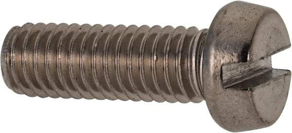 Value Collection - M6x1.00 Metric Coarse, 18mm Length Under Head Slotted Drive Machine Screw - Fillister Head, Grade 18-8 & A2 Stainless Steel, Uncoated, Without Washer - Americas Industrial Supply