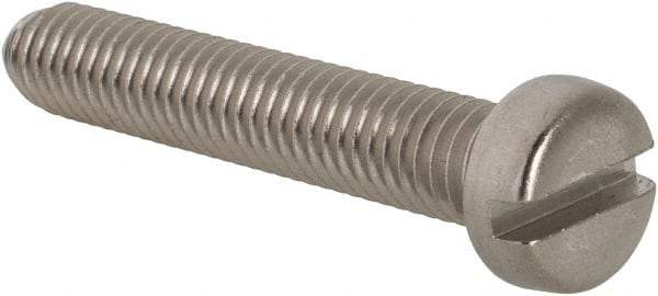 Value Collection - M6x1.00 Metric Coarse, 35mm Length Under Head Slotted Drive Machine Screw - Fillister Head, Grade 18-8 & A2 Stainless Steel, Uncoated, Without Washer - Americas Industrial Supply