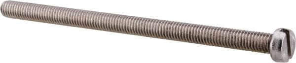 Value Collection - M6x1.00 Metric Coarse, 100mm Length Under Head Slotted Drive Machine Screw - Fillister Head, Grade 18-8 & A2 Stainless Steel, Uncoated, Without Washer - Americas Industrial Supply