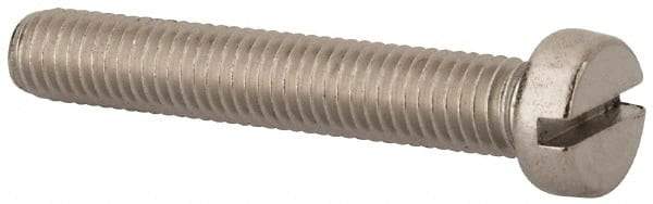 Value Collection - M8x1.25 Metric Coarse, 50mm Length Under Head Slotted Drive Machine Screw - Fillister Head, Grade 18-8 & A2 Stainless Steel, Uncoated, Without Washer - Americas Industrial Supply