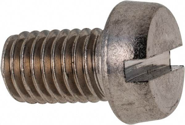 Value Collection - M10x1.50 Metric Coarse, 16mm Length Under Head Slotted Drive Machine Screw - Fillister Head, Grade 18-8 & A2 Stainless Steel, Uncoated, Without Washer - Americas Industrial Supply