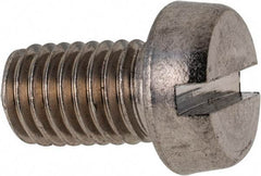 Value Collection - M10x1.50 Metric Coarse, 16mm Length Under Head Slotted Drive Machine Screw - Fillister Head, Grade 18-8 & A2 Stainless Steel, Uncoated, Without Washer - Americas Industrial Supply