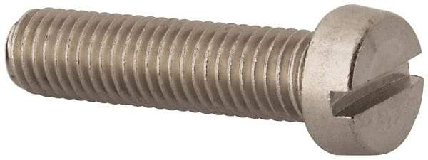 Value Collection - M10x1.50 Metric Coarse, 40mm Length Under Head Slotted Drive Machine Screw - Fillister Head, Grade 18-8 & A2 Stainless Steel, Uncoated, Without Washer - Americas Industrial Supply