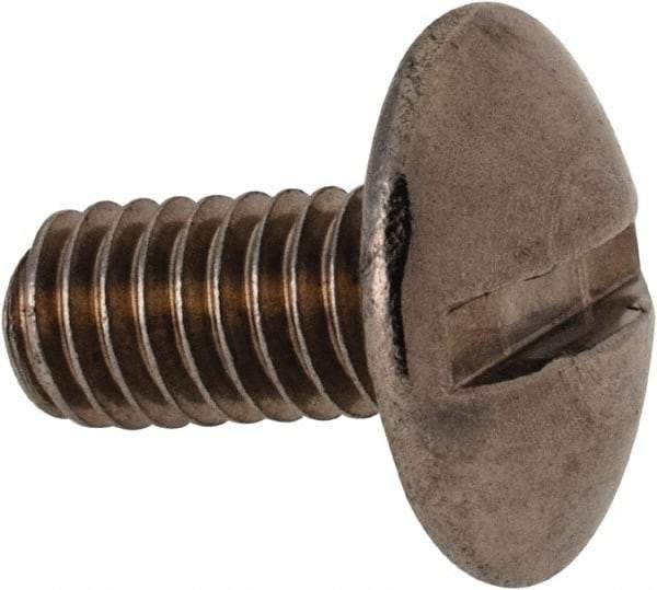 Value Collection - M4x0.70 Metric Coarse, 8mm Length Under Head Slotted Drive Machine Screw - Truss Head, Grade 18-8 & A2 Stainless Steel, Uncoated, Without Washer - Americas Industrial Supply