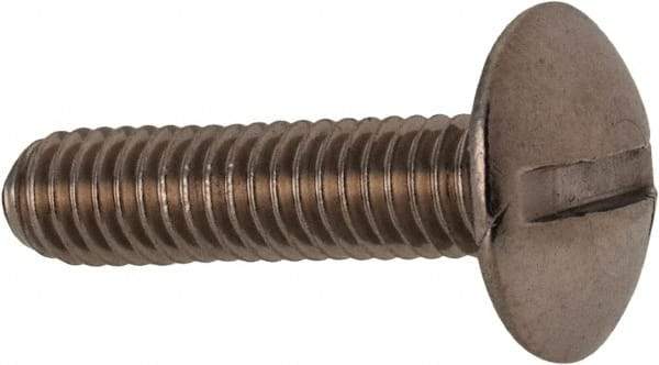 Value Collection - M4x0.70 Metric Coarse, 16mm Length Under Head Slotted Drive Machine Screw - Truss Head, Grade 18-8 & A2 Stainless Steel, Uncoated, Without Washer - Americas Industrial Supply