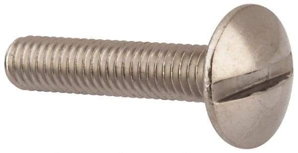 Value Collection - M4x0.70 Metric Coarse, 20mm Length Under Head Slotted Drive Machine Screw - Truss Head, Grade 18-8 & A2 Stainless Steel, Uncoated, Without Washer - Americas Industrial Supply