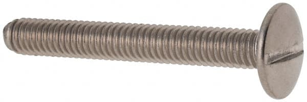 Value Collection - M4x0.70 Metric Coarse, 30mm Length Under Head Slotted Drive Machine Screw - Truss Head, Grade 18-8 & A2 Stainless Steel, Uncoated, Without Washer - Americas Industrial Supply