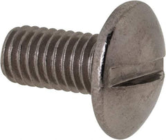 Value Collection - M5x0.80 Metric Coarse, 10mm Length Under Head Slotted Drive Machine Screw - Truss Head, Grade 18-8 & A2 Stainless Steel, Uncoated, Without Washer - Americas Industrial Supply