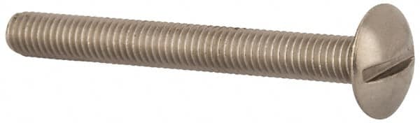 Value Collection - M5x0.80 Metric Coarse, 45mm Length Under Head Slotted Drive Machine Screw - Truss Head, Grade 18-8 & A2 Stainless Steel, Uncoated, Without Washer - Americas Industrial Supply