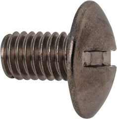 Value Collection - M6x1.00 Metric Coarse, 10mm Length Under Head Slotted Drive Machine Screw - Truss Head, Grade 18-8 & A2 Stainless Steel, Uncoated, Without Washer - Americas Industrial Supply